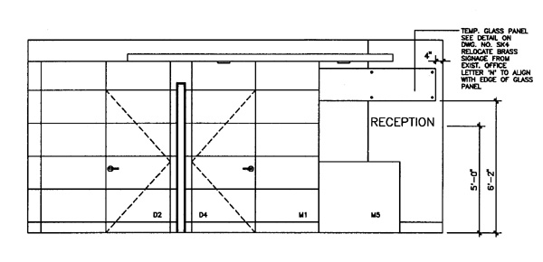 W.F. Heartwell Architect - Reception Room Panel Layout - Surgeon's Office - Windsor, Ontario