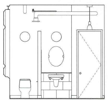 Typical Proposed Washroom Interior - Factory Renovation - Fashion District, Toronto, Ontario - 2007